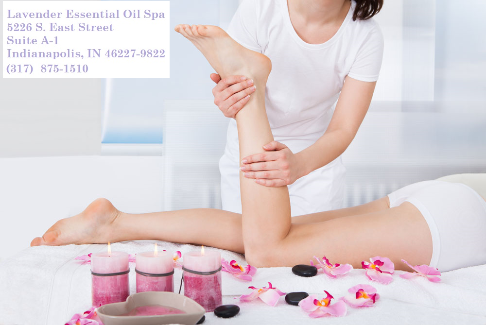 Picture of a leg massage Lavender Essential Oil Spa Indianapolis IN